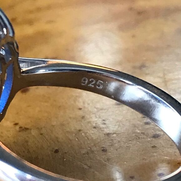 Natural Blue Kyanite Sterling Silver Cocktail Ring Discounted - Picture 10 of 14